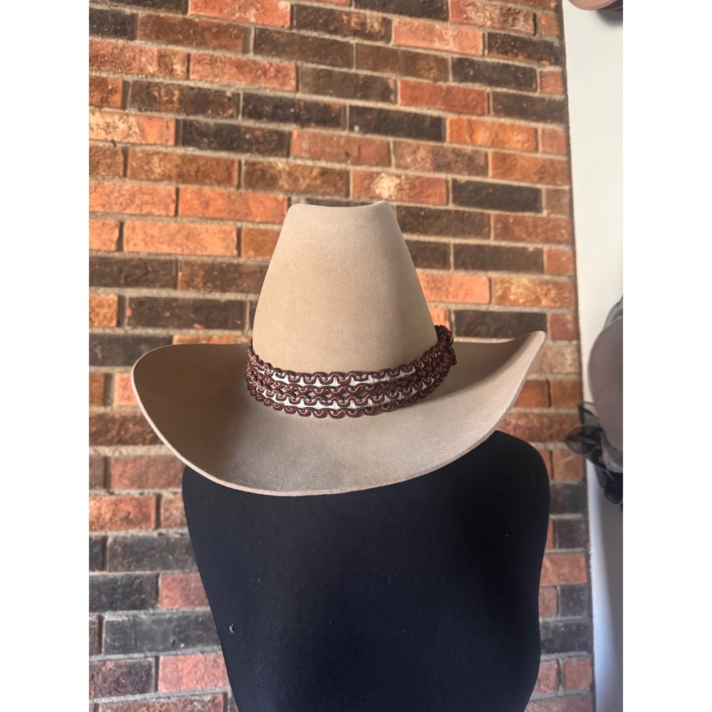 Resistol XXX Beaver Fur Felt Cowboy Hat Tan Silver Belly Western Hand Creased